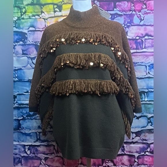 NWT Manoush oversized wool  sweater with sequins - Picture 9 of 10